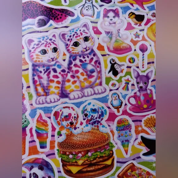 LISA FRANK STICKER BOOK! Over 600 stickers of all sizes! All the classics & more - Picture 2 of 6